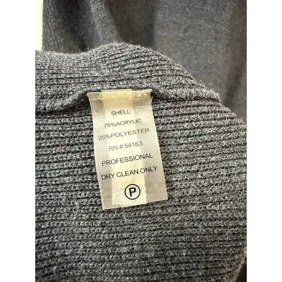 Calvin Klein Gray Sweater Dress XL Mock Neck Zip Detail Knit Midi - Picture 6 of 8